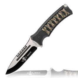Outdoormesser Sports mit Griffwicklung schwarz inkl. Nylonscheide
