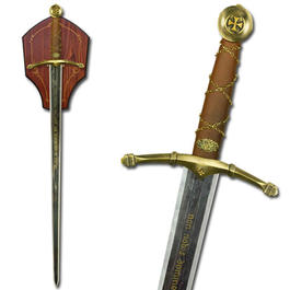 Historisches Schwert Tempelritter mit Wandhalterung Dekomodell