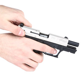 Walther P22 Schreckschuss Pistole 9mm P.A.K. vernickelter Schlitten bicolor Bild 6