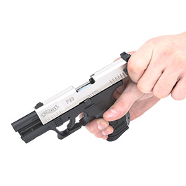 Walther P22 Schreckschuss Pistole 9mm P.A.K. vernickelter Schlitten bicolor Bild 7