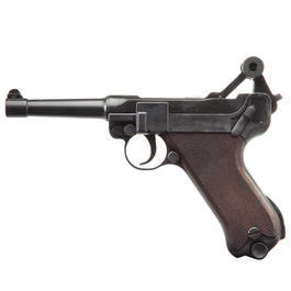 ME Modell P08 Parabellum Schreckschuss Pistole 9 mm P.A.K. brüniert Holzgriff Bild 2