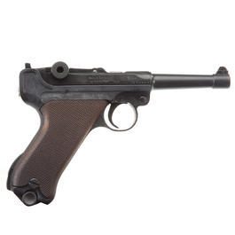 ME Modell P08 Parabellum Schreckschuss Pistole 9 mm P.A.K. brüniert Holzgriff Bild 4