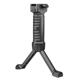 ICS Bipod Frontgriff mit integriertem Zweibein f. 20 - 22mm Schienen schwarz