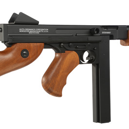Cybergun Thompson M1A1 Military Metallgehäuse Komplettset S-AEG 6mm BB schwarz - Holzoptik Bild 8