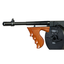 Kleinbild 5 Cybergun Thompson Model 1928 Chicago Typewriter Vollmetall S-AEG 6mm BB schwarz - Holzoptik