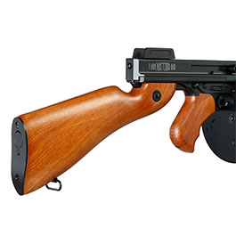 Kleinbild 8 Cybergun Thompson Model 1928 Chicago Typewriter Vollmetall S-AEG 6mm BB schwarz - Holzoptik