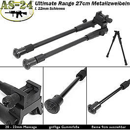 AS-24 Ultimate Range 27cm Metallzweibein f. 22mm Schiene