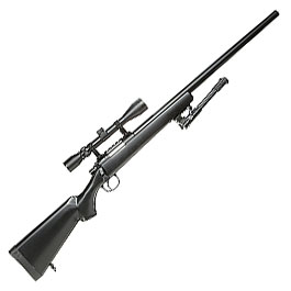 Well M700 Snipergewehr inkl. Zweibein / Zielfernrohr Springer 6mm BB schwarz Bild 2