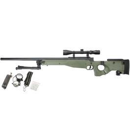Well L96 AWS-338 Snipergewehr inkl. Zweibein / Zielfernrohr Springer 6mm BB oliv