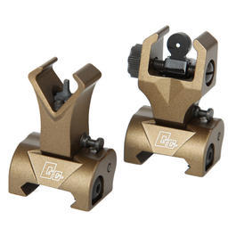 G&G Flip-Up Battle Sight Set Front / Rear fr 21mm Schienen Desert Tan