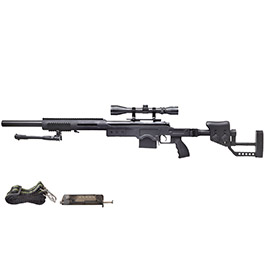 Well MB4410D MSR Snipergewehr inkl. Zweibein / Zielfernrohr Springer 6mm BB schwarz