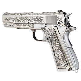 Kleinbild 10 Wei-ETech M1911 Etched Version Mehico Druglord Vollmetall GBB 6mm BB Satin-Chrome - V3