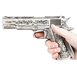 Kleinbild 3 Wei-ETech M1911 Etched Version Mehico Druglord Vollmetall GBB 6mm BB Satin-Chrome - V3