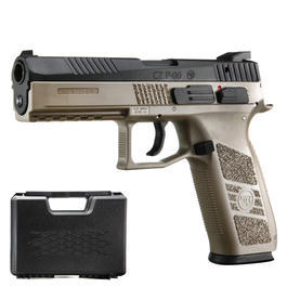 KJ Works CZ P-09 Duty mit Metallschlitten GBB 6mm BB Flat Dark Earth inkl. Koffer