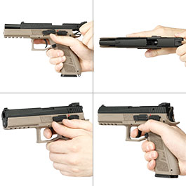 Kleinbild 8 KJ Works CZ P-09 Duty mit Metallschlitten GBB 6mm BB Flat Dark Earth inkl. Koffer