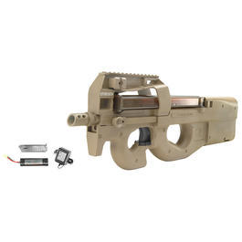 Jing Gong FN P90 TR Komplettset S-AEG 6mm BB Dark Earth Tan