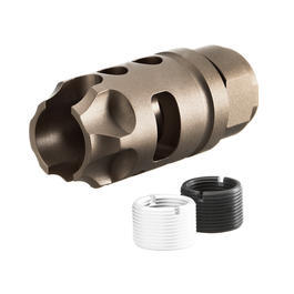 G&P MOTS Tac Style Aluminium Flash-Hider sand 14mm+ / 14mm-
