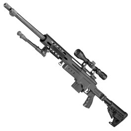 Well MB4412D MSR Snipergewehr inkl. Zweibein / Zielfernrohr Springer 6mm BB schwarz
