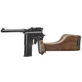 Wei-ETech M712 Airsoft Broomhandle mit Schaft Vollmetall GBB 6mm BB schwarz