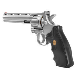 UHC .357 8 Zoll Softair Revolver mit Hülsen Springer 6mm BB silber / schwarz Bild 3