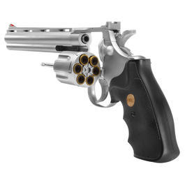 UHC .357 8 Zoll Softair Revolver mit Hülsen Springer 6mm BB silber / schwarz Bild 4