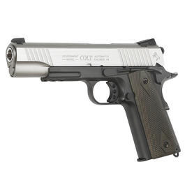 Cybergun Colt 1911 Rail Gun Vollmetall CO2 BlowBack 6mm BB Stainless Dual Tone Version