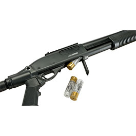 Kleinbild 6 Jag Arms Scattergun TS Vollmetall Pump Action Gas Shotgun 6mm BB schwarz