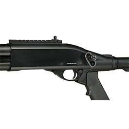 Kleinbild 8 Jag Arms Scattergun TS Vollmetall Pump Action Gas Shotgun 6mm BB schwarz