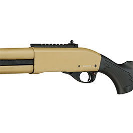 Kleinbild 8 Jag Arms Scattergun HD Vollmetall Pump Action Gas Shotgun 6mm BB tan
