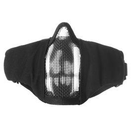 101 INC. Airsoft Gittermaske schwarz mit Totenkopf Bild 3