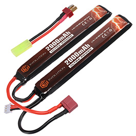 Evolution Ultra-Power LiPo Akku 7,4V 2000mAh 20C / 40C Small-Long Two-Panel Type m. T-Stecker + Mini-Tam Adapter