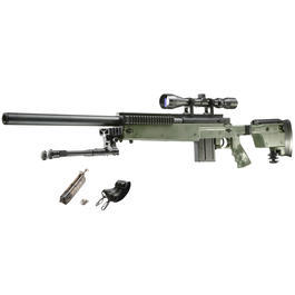 Well MB4406D Mini-HE Snipergewehr inkl. Zweibein / Zielfernrohr Springer 6mm BB oliv