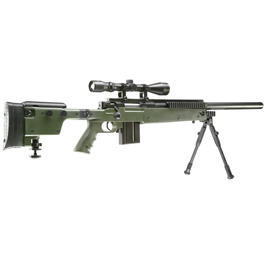 Kleinbild 3 Well MB4406D Mini-HE Snipergewehr inkl. Zweibein / Zielfernrohr Springer 6mm BB oliv