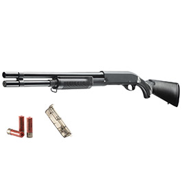 Cyma M870 Sheriff Shotgun Long-Type Tri-Barrel Vollmetall Springer 6mm BB schwarz
