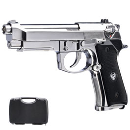 Ersatzteileset HFC M92A1 Vollmetall GBB 6mm BB chrom inkl. Pistolenkoffer