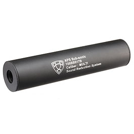 APS Sub-Sonic Aluminium Suppressor 150 x 33mm 14mm+ / 14mm- schwarz