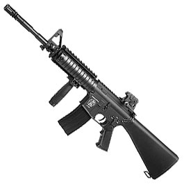 SRC SR4-16 RIS Carbine Fixed Stock Vollmetall CO2 Non-Blow-Back 6mm BB schwarz