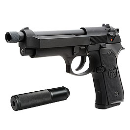 KLI M92 mit Silencer Vollmetall GBB 6mm BB schwarz