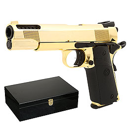 Versandrückläufer KLI M1911 V12 Vollmetall GBB 6mm BB Plated Gold-Finish - Luxury Edition
