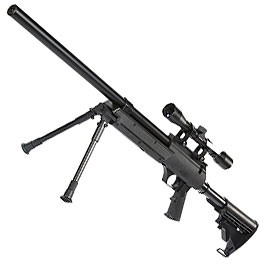 ASG Urban Sniper Bolt Action Snipergewehr inkl. Zweibein / Zielfernrohr Springer 6mm BB schwarz Bild 1 xxx: