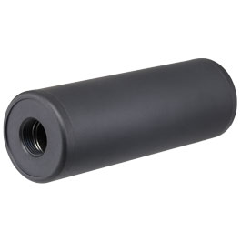 MET Aluminium Smooth Suppressor Silencer 100 x 35mm 14mm+ / 14mm- schwarz