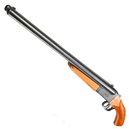 Haw San FS-0521 Long Double Barrel Vollmetall Gas Shotgun 6mm BB Echtholz-Version