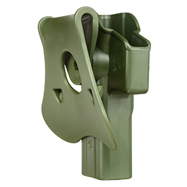 Amomax Tactical Holster Polymer Paddle für Glock 17 / 22 / 31 Rechts oliv Bild 3