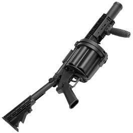 ICS MGL 40mm Airsoft Revolver-Granatwerfer Long Rail System Version schwarz - Long Barrel Bild 6