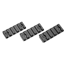 ICS KeyMod 21mm Aluminium Schienen Set 5 Slots / 55mm (3 Stck) schwarz
