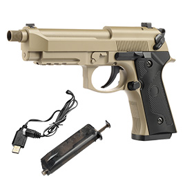 Cyma M9A1 mit Metallschlitten Komplettset AEP 6mm BB Tan - MosFet / LiPo Version