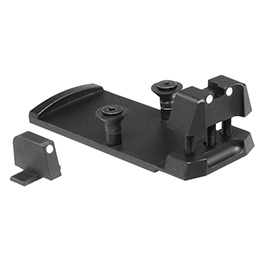 GK Tactical Aluminium RMR Sight Direkthalterung inkl. Visierung vorne schwarz f. VFC P320-M17 / M18 GBB Serie