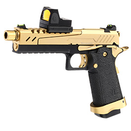 Vorsk Airsoft Hi-Capa 5.1 Split-Slide mit HD5141 LPZ Vollmetall GBB 6mm BB gold / schwarz