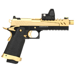 Kleinbild 3 Vorsk Airsoft Hi-Capa 5.1 Split-Slide mit HD5141 LPZ Vollmetall GBB 6mm BB gold / schwarz