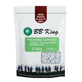 BB King Sniper Precision BIO BBs 0.40g 1.000er Beutel weiss